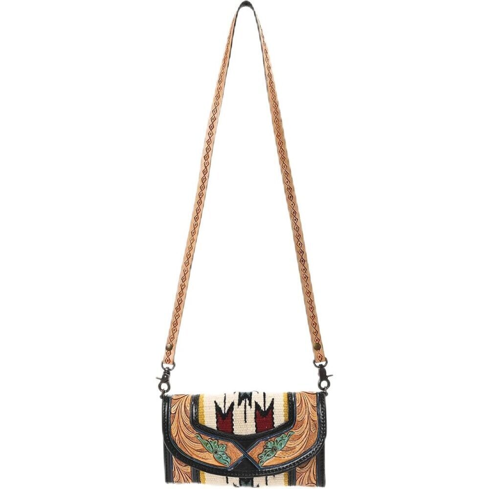 Leather Crossbody Purse Wallet RFID protected Handmade Western Style